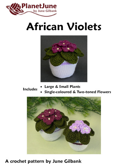African Violets crochet pattern - Click Image to Close