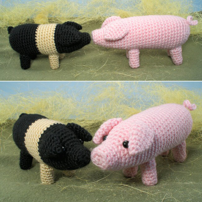 Farmyard Pigs amigurumi crochet pattern - Click Image to Close