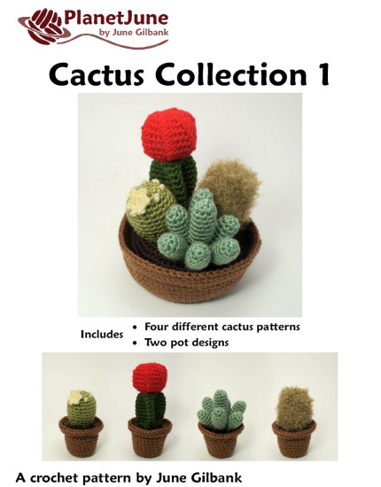 Cactus Collection 1: FOUR realistic crochet patterns - Click Image to Close