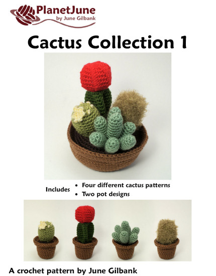 (image for) Cactus Collection 1: FOUR realistic crochet patterns - Click Image to Close
