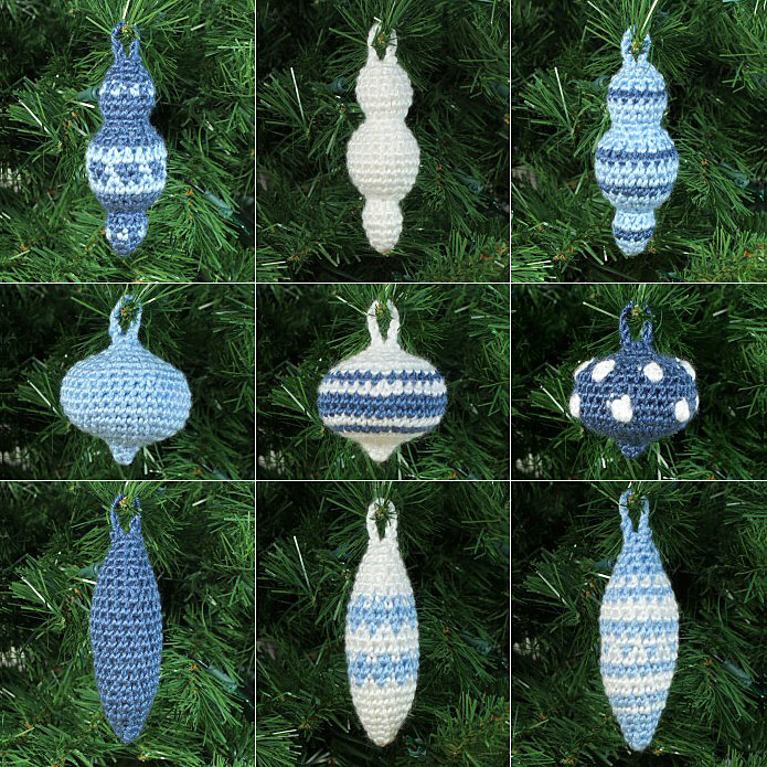 (image for) Christmas Baubles crochet pattern: 9 ornament designs - Click Image to Close