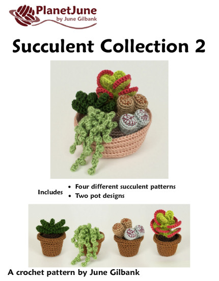 (image for) Succulent Collection 2: FOUR realistic crochet patterns - Click Image to Close