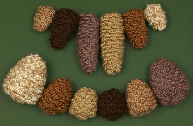 Pine Cone Collection: SIX realistic crochet patterns - Click Image to Close