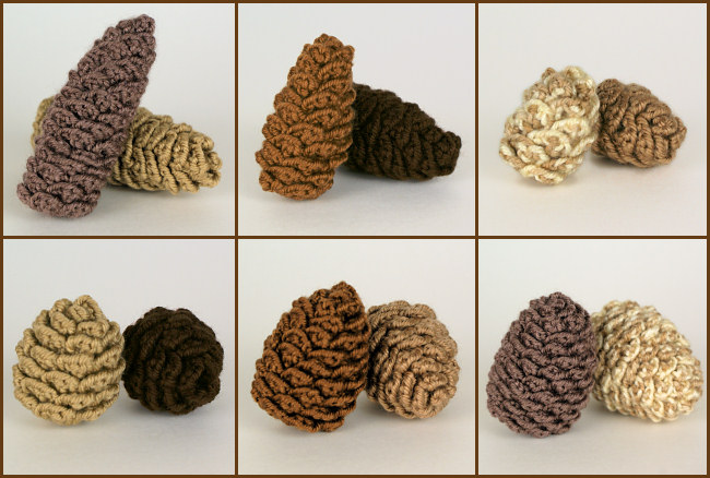 (image for) Pine Cone Collection: SIX realistic crochet patterns - Click Image to Close