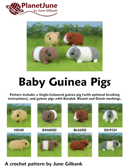 (image for) Baby Guinea Pigs - four amigurumi crochet patterns - Click Image to Close