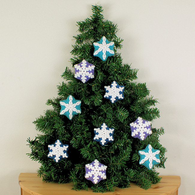 (image for) Snow Star Ornaments crochet pattern: 3 unique designs - Click Image to Close