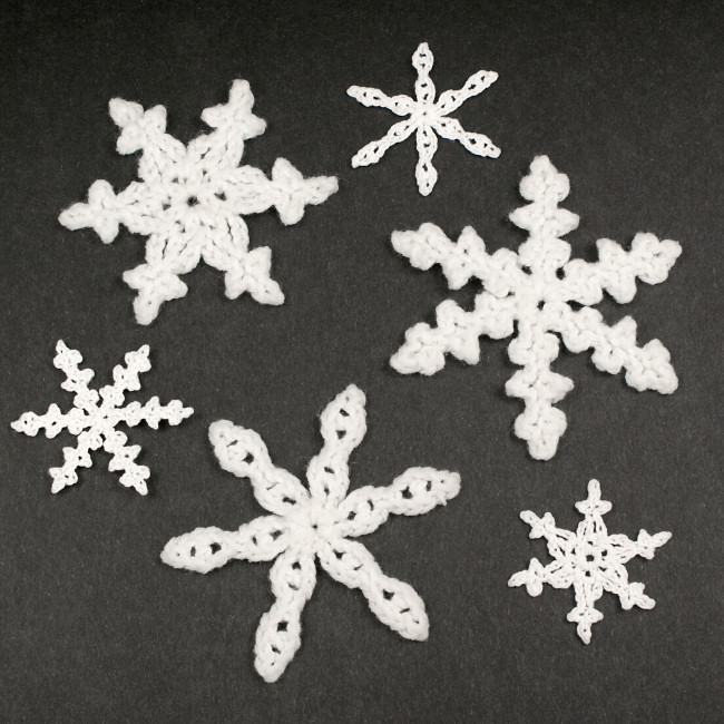 (image for) Snow Star Ornaments crochet pattern: 3 unique designs - Click Image to Close
