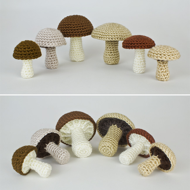 (image for) Mushroom Collection: SIX realistic crochet patterns - Click Image to Close