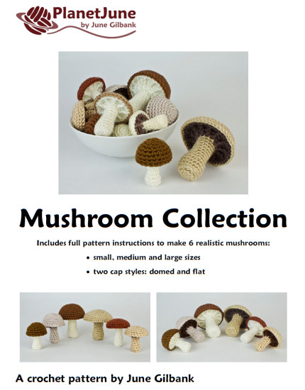 Mushroom Collection: SIX realistic crochet patterns - Click Image to Close