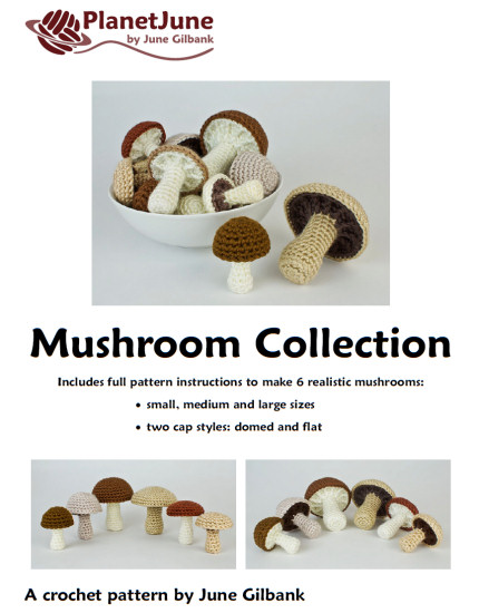 (image for) Mushroom Collection: SIX realistic crochet patterns - Click Image to Close