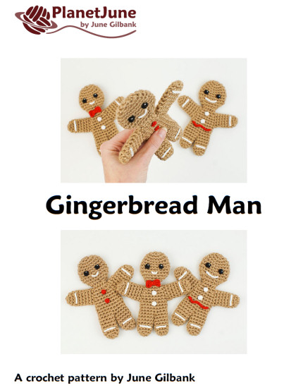Gingerbread Man amigurumi crochet pattern - Click Image to Close