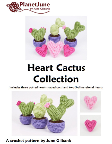 Heart Cactus Collection: FIVE crochet patterns - Click Image to Close