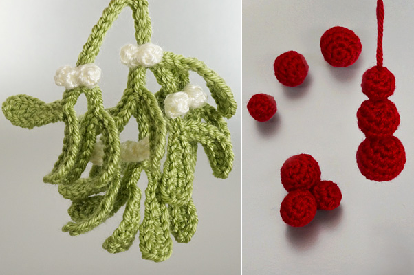 Christmas Decor Set 2: Mistletoe & Mini Baubles crochet patterns - Click Image to Close