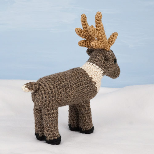 Reindeer - Caribou realistic PLUS Red-Nosed Rudolph amigurumi crochet pattern - Click Image to Close