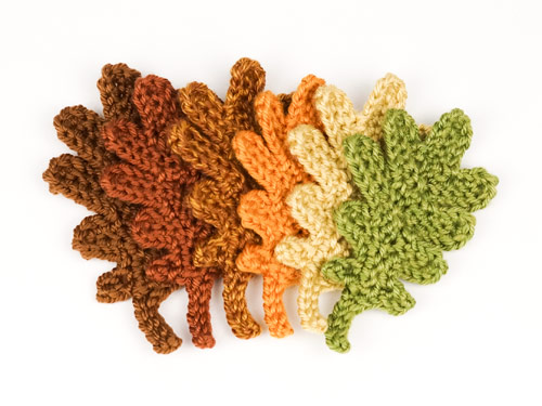 (image for) Oak Leaf Collection & Life-Sized Acorn: THREE crochet patterns - Click Image to Close