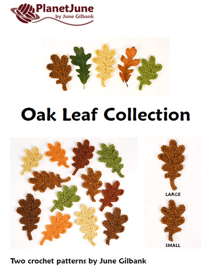 Oak Leaf Collection & Life-Sized Acorn: THREE crochet patterns - Click Image to Close