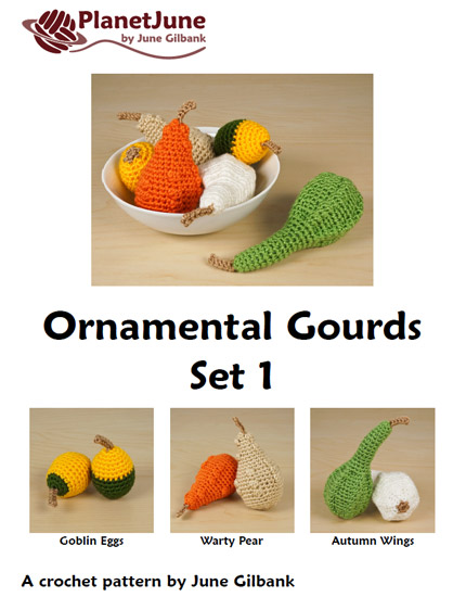 (image for) Ornamental Gourds Set 1: THREE realistic crochet patterns - Click Image to Close