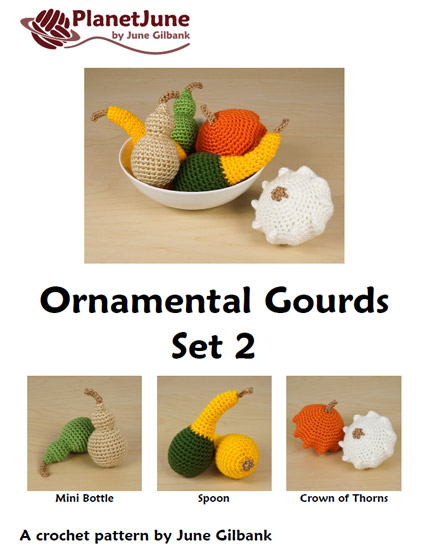 (image for) Ornamental Gourds Set 2: THREE realistic crochet patterns - Click Image to Close