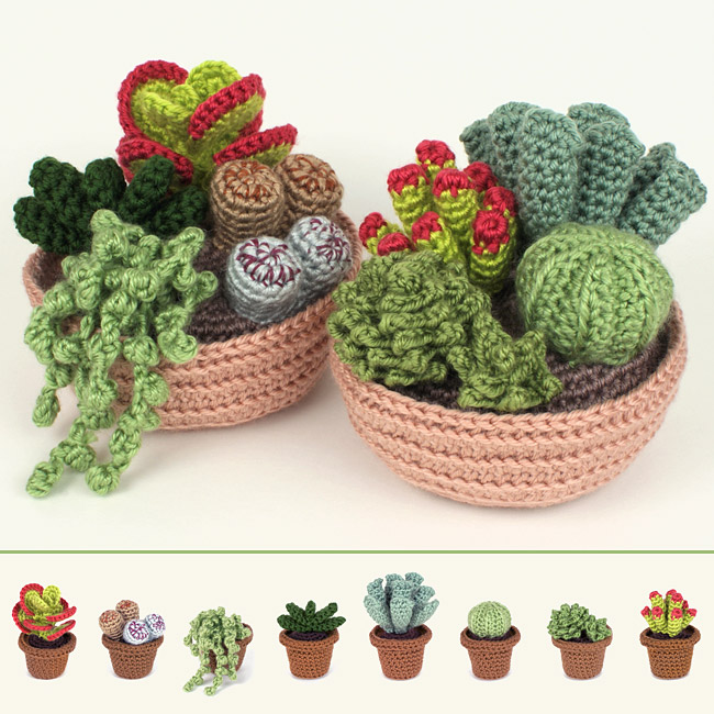 (image for) Succulent Collections 1 and 2 - EIGHT crochet patterns - Click Image to Close