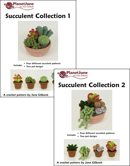 (image for) Succulent Collections 1 and 2 - EIGHT crochet patterns - Click Image to Close