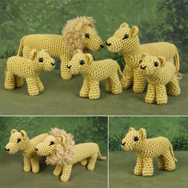 (image for) Lion Family amigurumi crochet patterns (lion, lioness and cub) - Click Image to Close