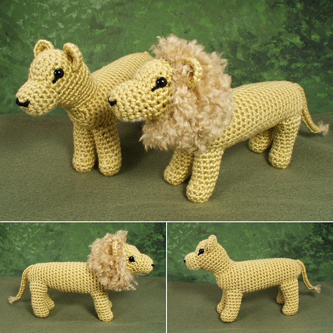Lion Family amigurumi crochet patterns (lion, lioness and cub) - Click Image to Close