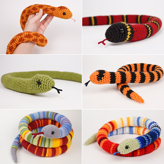 (image for) Snake Collection and Temperature Snake amigurumi crochet patterns - Click Image to Close