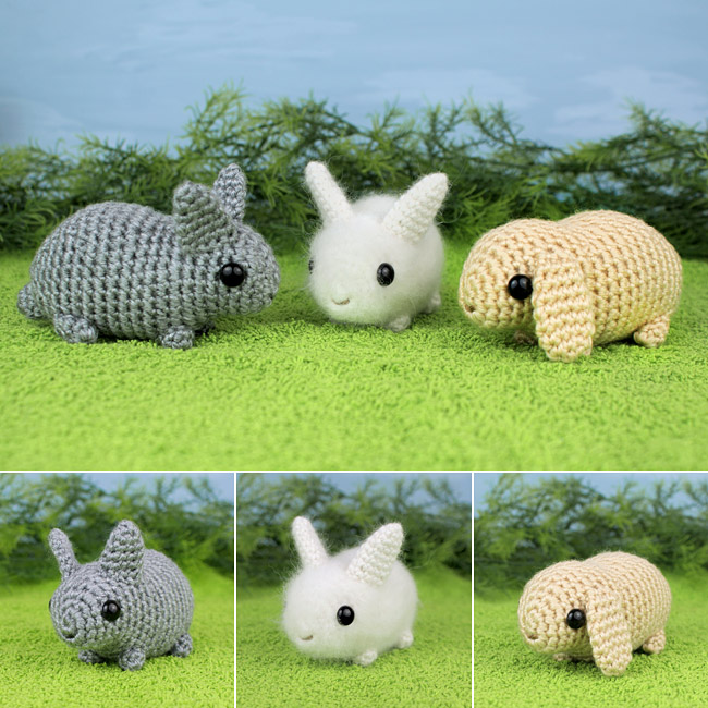 Baby Bunnies - three amigurumi bunny crochet patterns - Click Image to Close