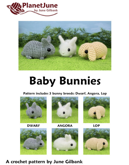 (image for) Baby Bunnies - three amigurumi bunny crochet patterns - Click Image to Close
