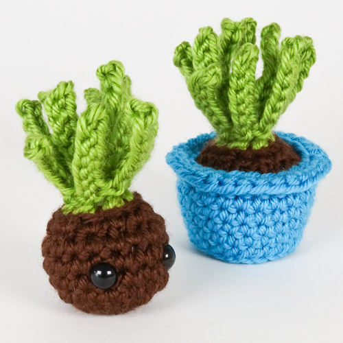 (image for) PocketAmi Set 7: Plant Pals - three amigurumi potted plant crochet patterns - Click Image to Close
