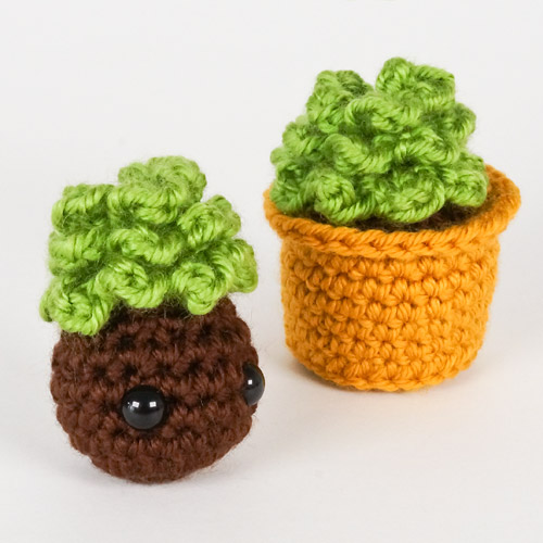 (image for) PocketAmi Set 7: Plant Pals - three amigurumi potted plant crochet patterns - Click Image to Close