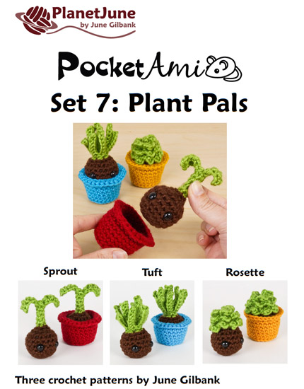 (image for) PocketAmi Set 7: Plant Pals - three amigurumi potted plant crochet patterns - Click Image to Close