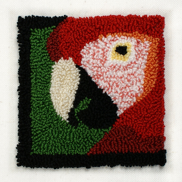 Punchneedle Embroidery Pattern: Scarlet Macaw - Click Image to Close