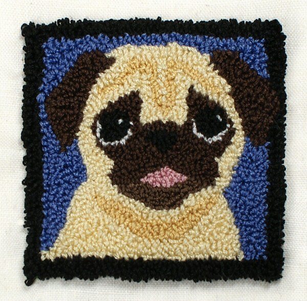 (image for) Punchneedle Embroidery Pattern: Pug - Click Image to Close