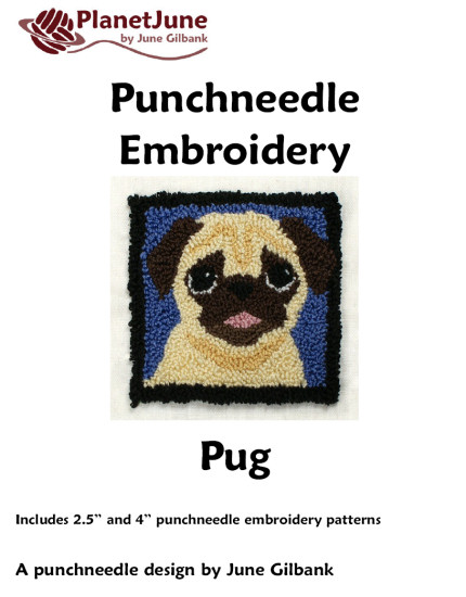 (image for) Punchneedle Embroidery Pattern: Pug - Click Image to Close