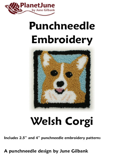 Punchneedle Embroidery Pattern: Welsh Corgi - Click Image to Close