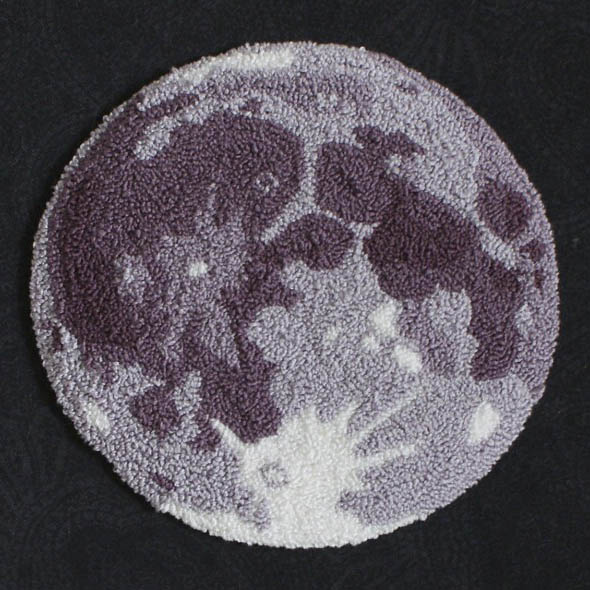 Punchneedle Embroidery Pattern: The Moon - Click Image to Close