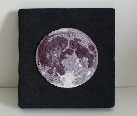 (image for) Punchneedle Embroidery Pattern: The Moon - Click Image to Close