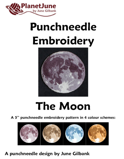 Punchneedle Embroidery Pattern: The Moon - Click Image to Close
