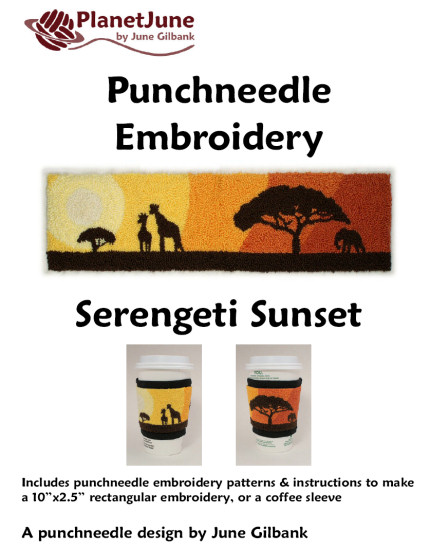 (image for) Punchneedle Embroidery Pattern: Serengeti Sunset - Click Image to Close