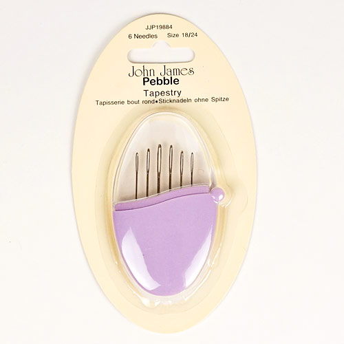 (image for) Tapestry Pebble: 6 embroidery needles in a flip-top storage case - Click Image to Close