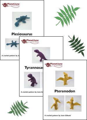 (image for) Dinosaurs Sets 2 & 2X - SIX amigurumi crochet patterns - Click Image to Close