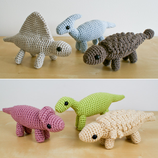 Dinosaurs Sets 3 & 3X - SIX amigurumi crochet patterns - Click Image to Close