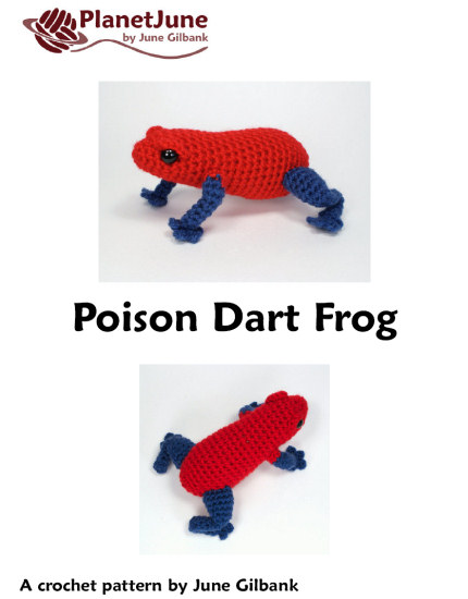 Poison Dart Frog & Singing Frog - TWO amigurumi crochet patterns - Click Image to Close