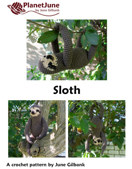 (image for) Three-Toed and Two-Toed Sloths - TWO amigurumi crochet patterns - Click Image to Close