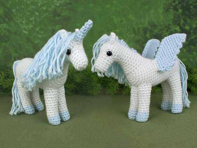Horse, Unicorn and Pegasus - THREE amigurumi crochet patterns - Click Image to Close
