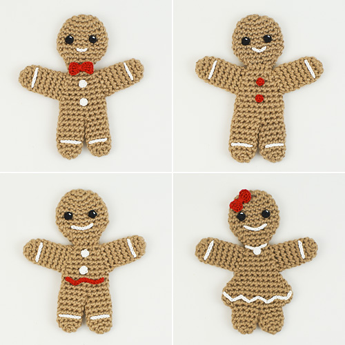 Gingerbread Family - TWO amigurumi crochet patterns - Click Image to Close