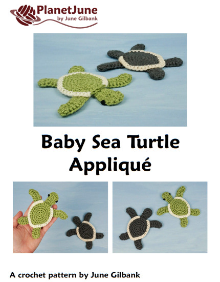 Baby Sea Turtle Applique & Hatchlings: 2 applique crochet patterns - Click Image to Close