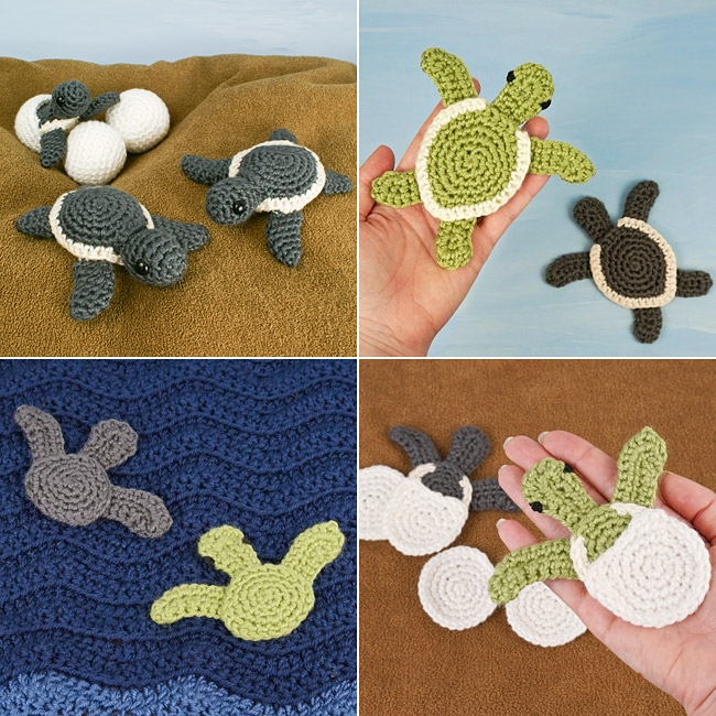 Baby Sea Turtle Collection and Appliques: EIGHT crochet patterns - Click Image to Close