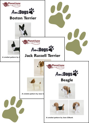 (image for) AmiDogs Set 2 - THREE amigurumi crochet patterns - Click Image to Close